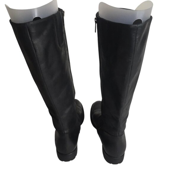 Born Boots Womens Size 9.5 Black Leather Knee High Wide Calf Riding Zip F71009 - Picture 11 of 13